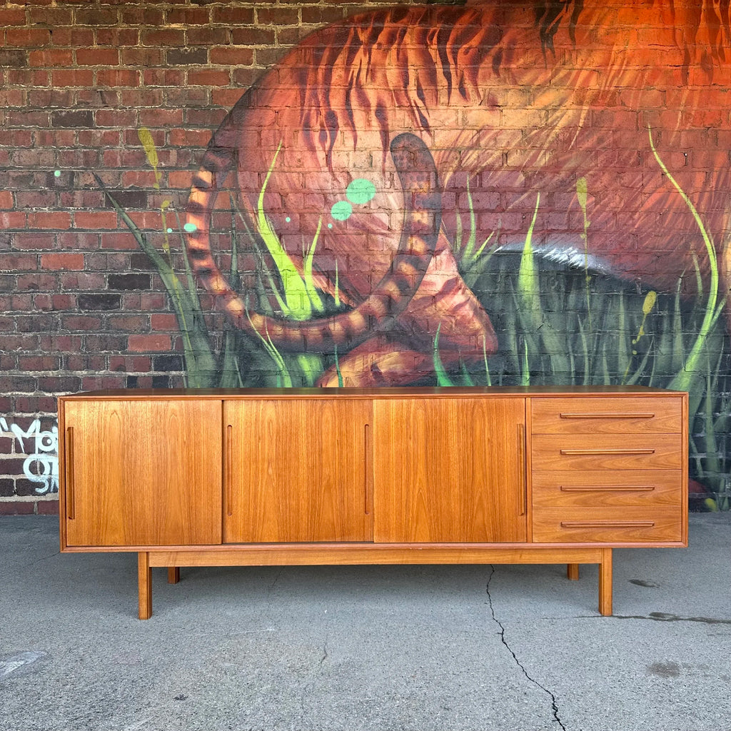 Mid Century Extra Long Teak Credenza