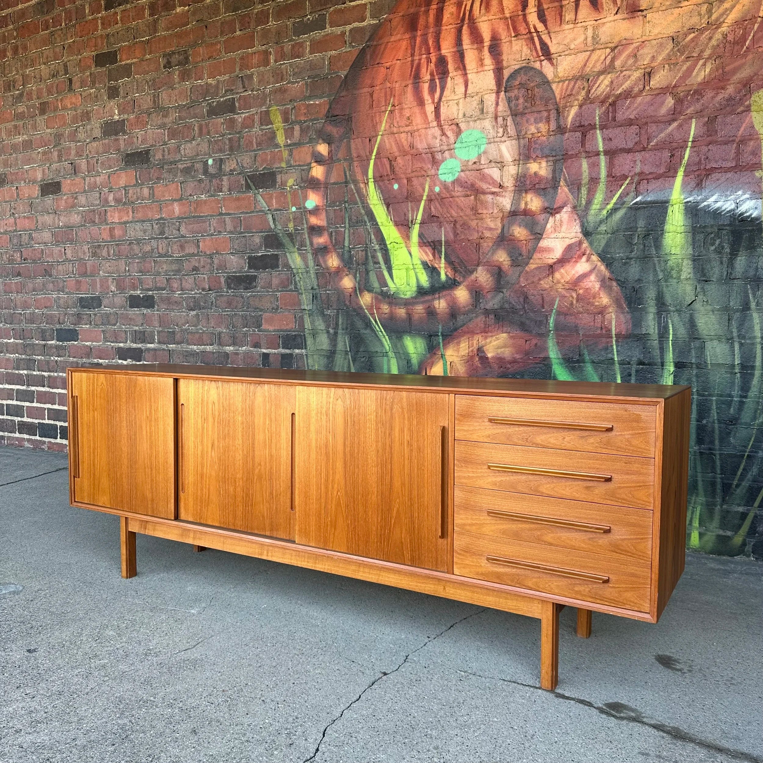 Mid Century Extra Long Teak Credenza