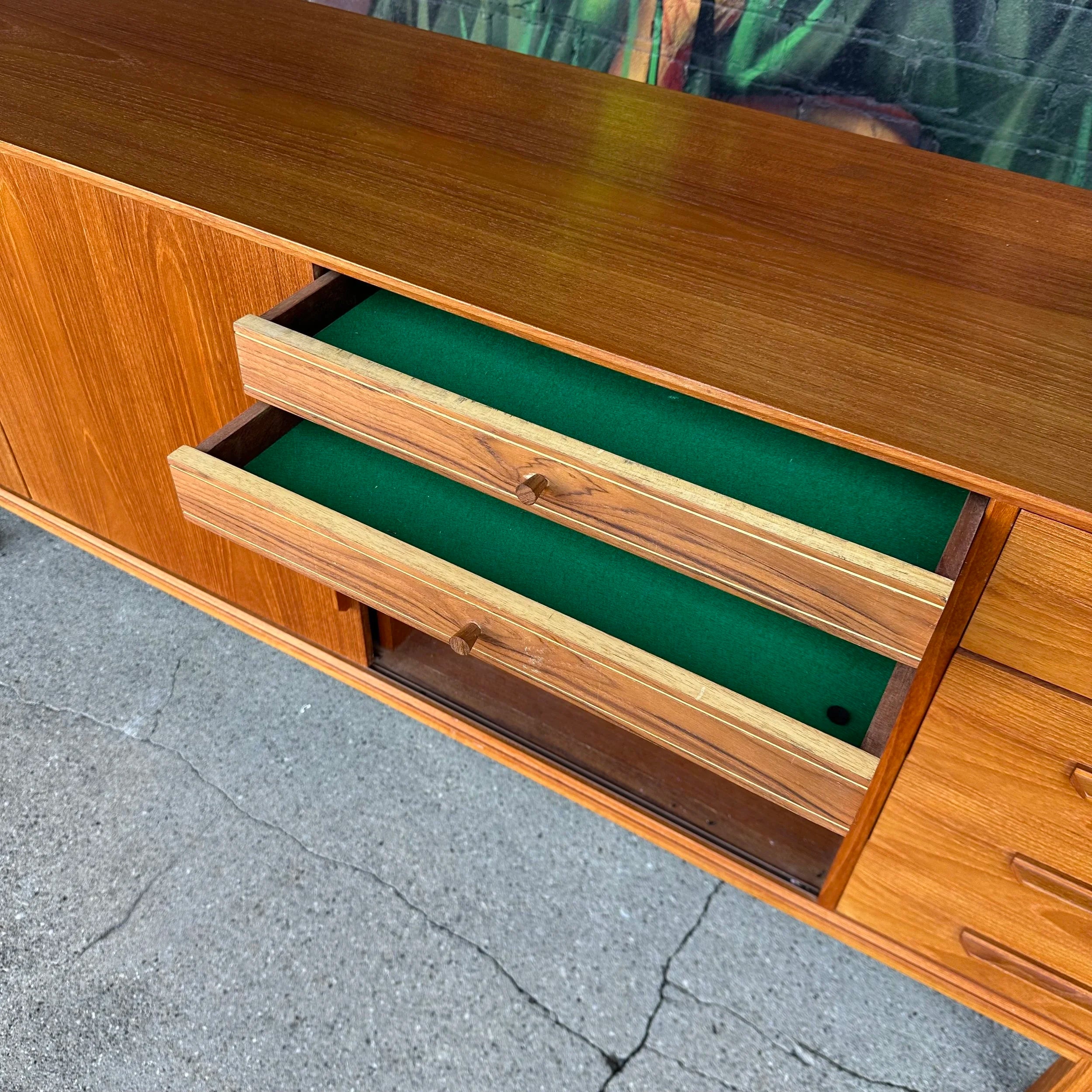 Mid Century Extra Long Teak Credenza