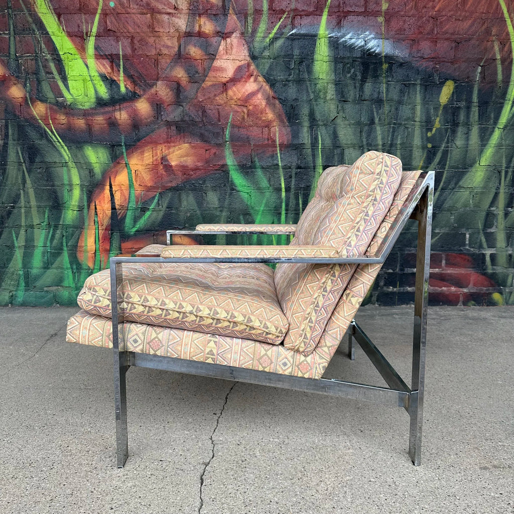 Cy Mann Chrome Flat Bar Mid Century Modern Lounge Chair