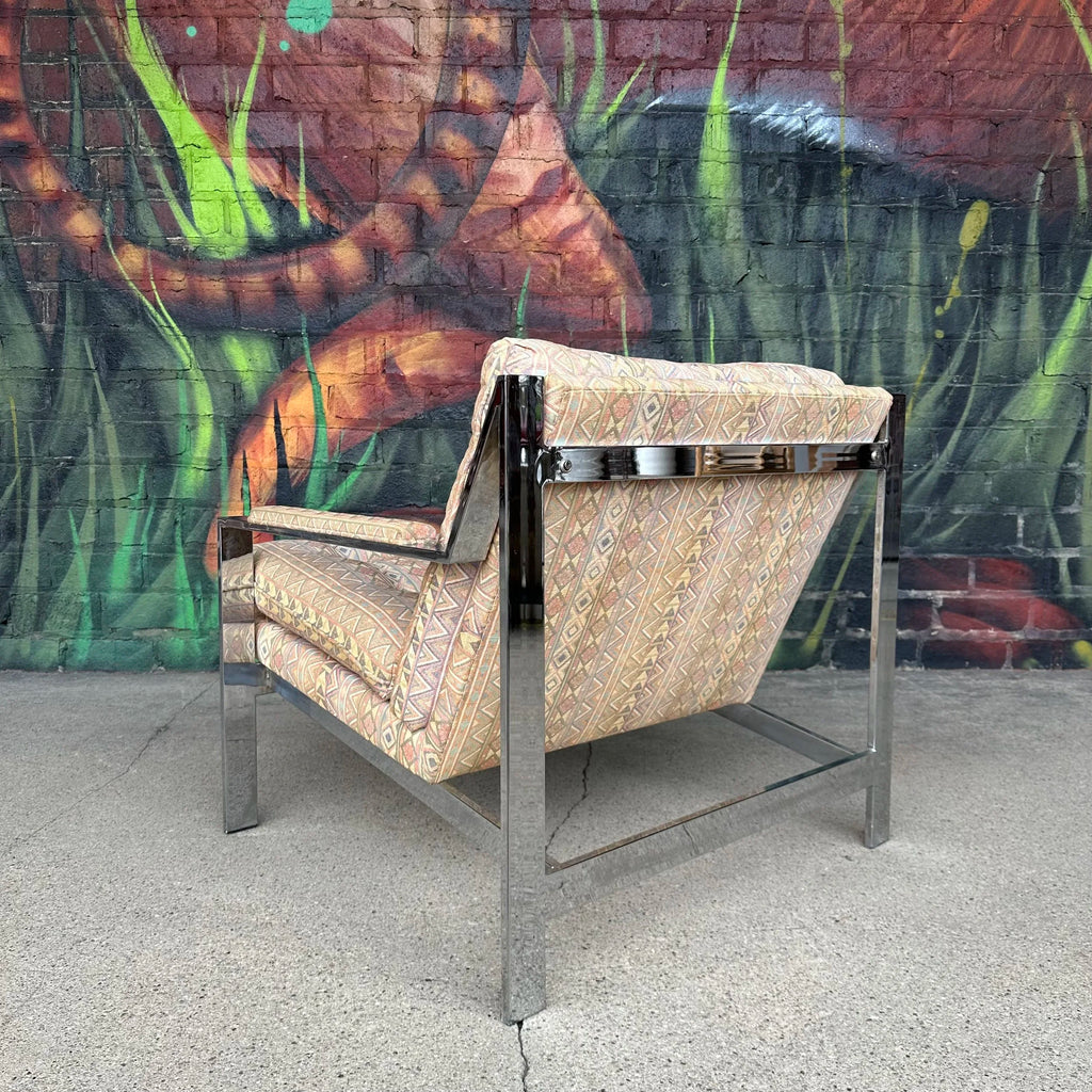 Cy Mann Chrome Flat Bar Mid Century Modern Lounge Chair