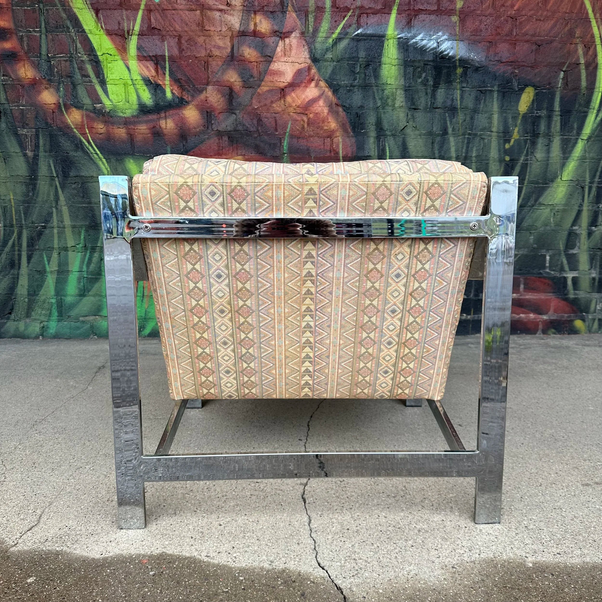 Cy Mann Chrome Flat Bar Mid Century Modern Lounge Chair