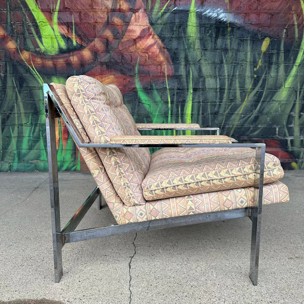Cy Mann Chrome Flat Bar Mid Century Modern Lounge Chair