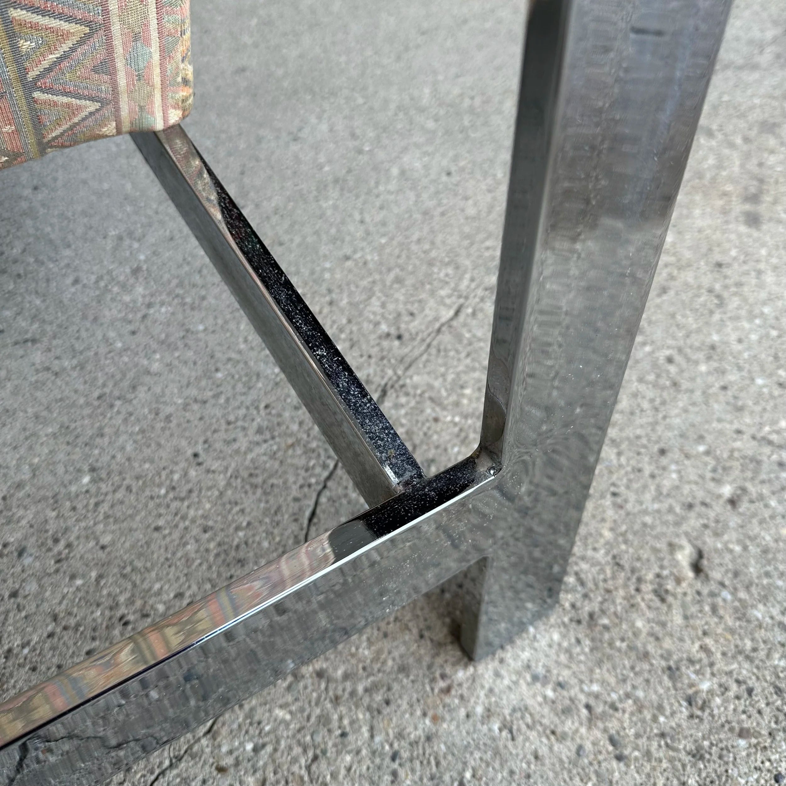 Cy Mann Chrome Flat Bar Mid Century Modern Lounge Chair