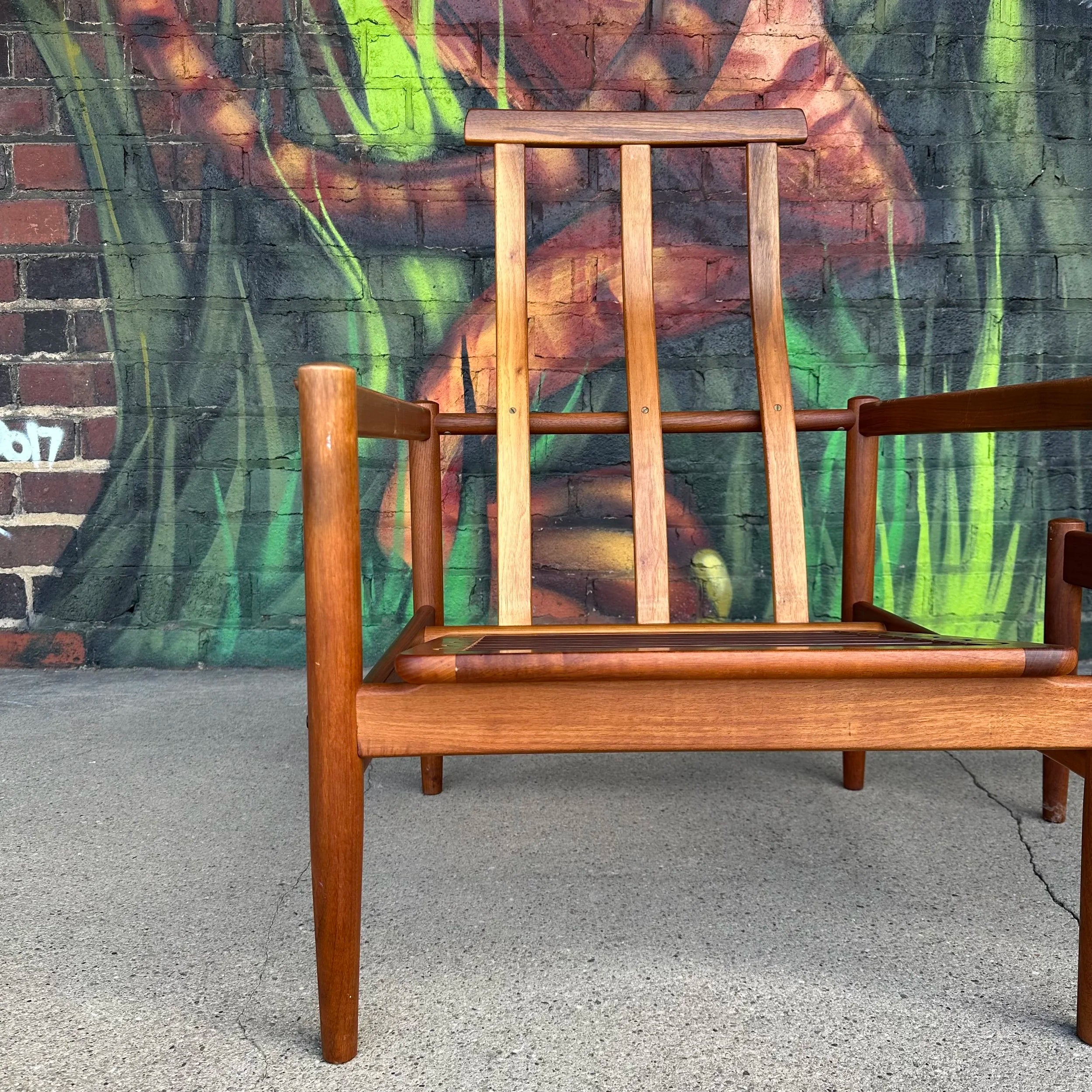 Børge Jensen & Sønner Teak Lounge Chair and Ottoman for Bernstorffsmide Møbelfabrik