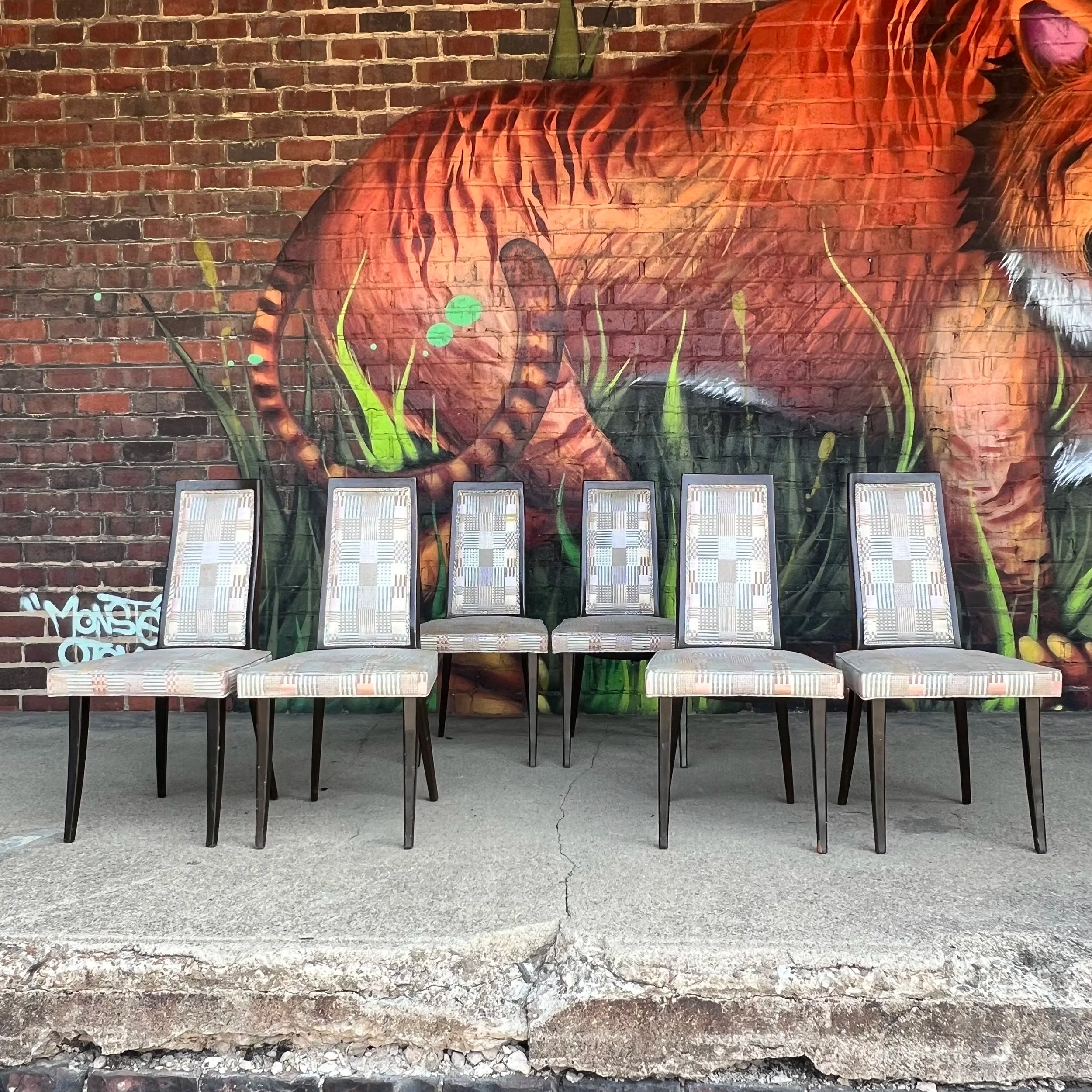 Set of 6 Harvey Probber Tall Back Dining Chairs