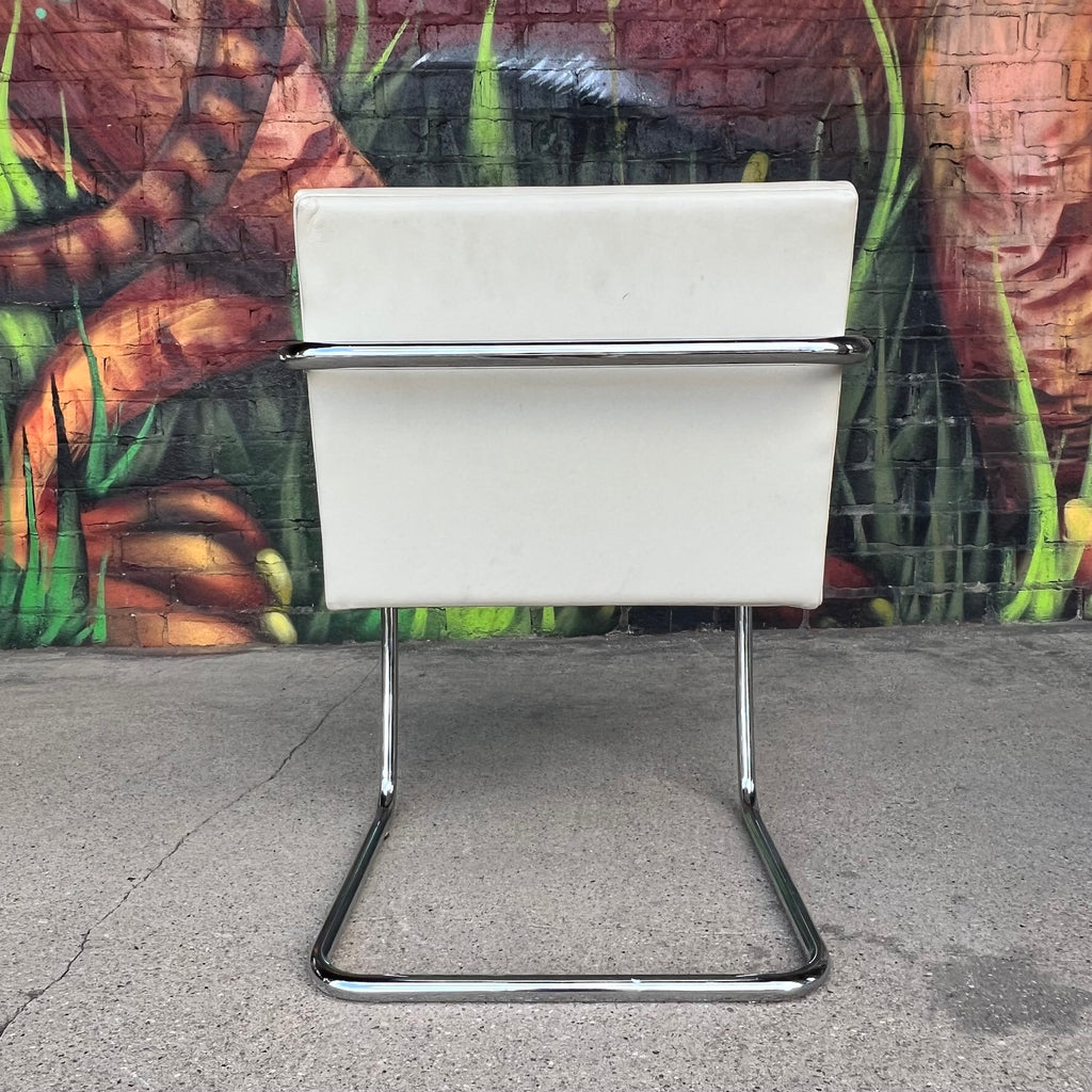 Set of Four Mies Van Der Rohe for Knoll Tubular Chrome Armchairs