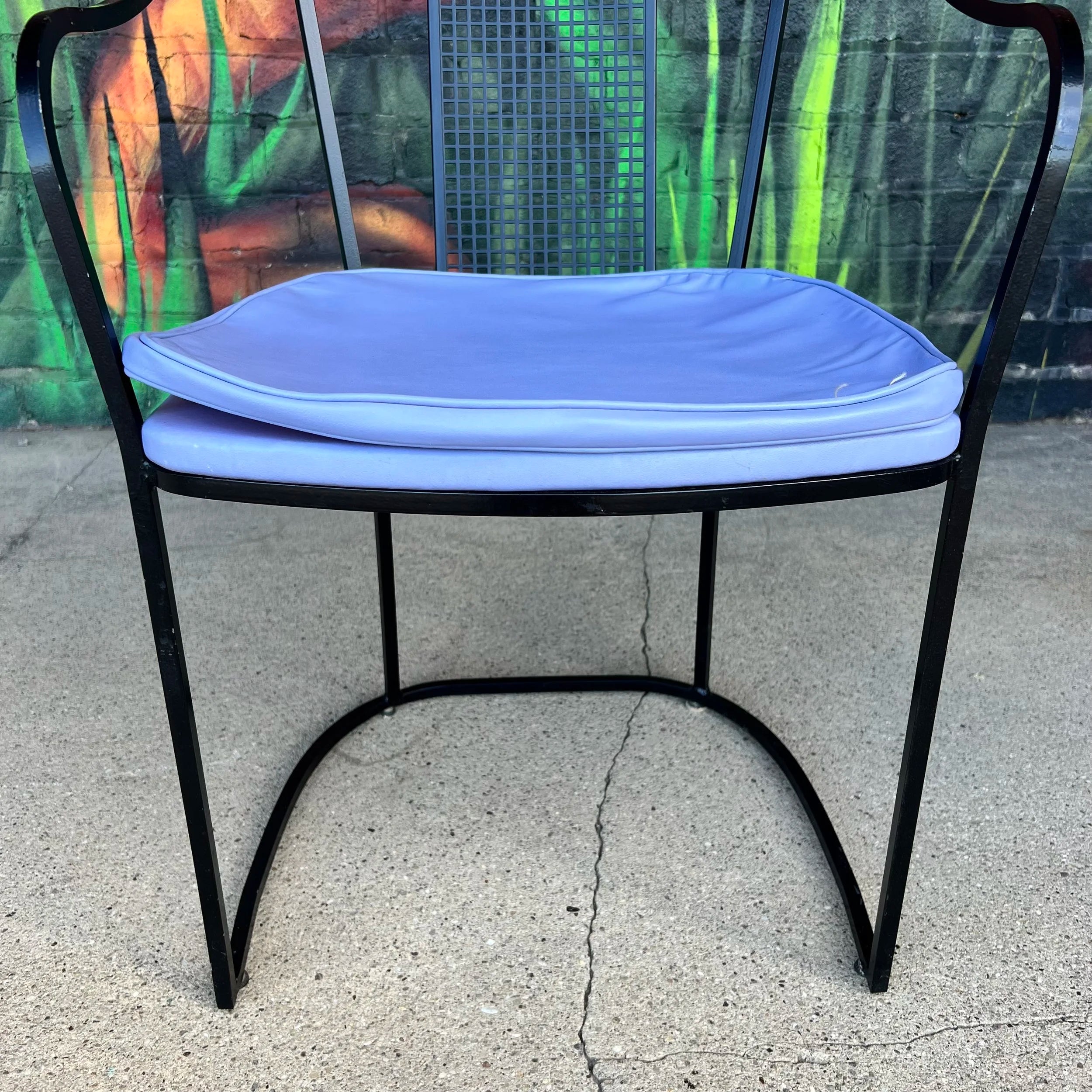 Set of 6 80s Postmodern Iron Patio Chairs