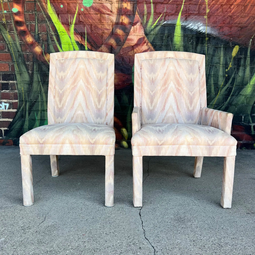 Set of 10 Postmodern Parsons-Style Dining Chairs