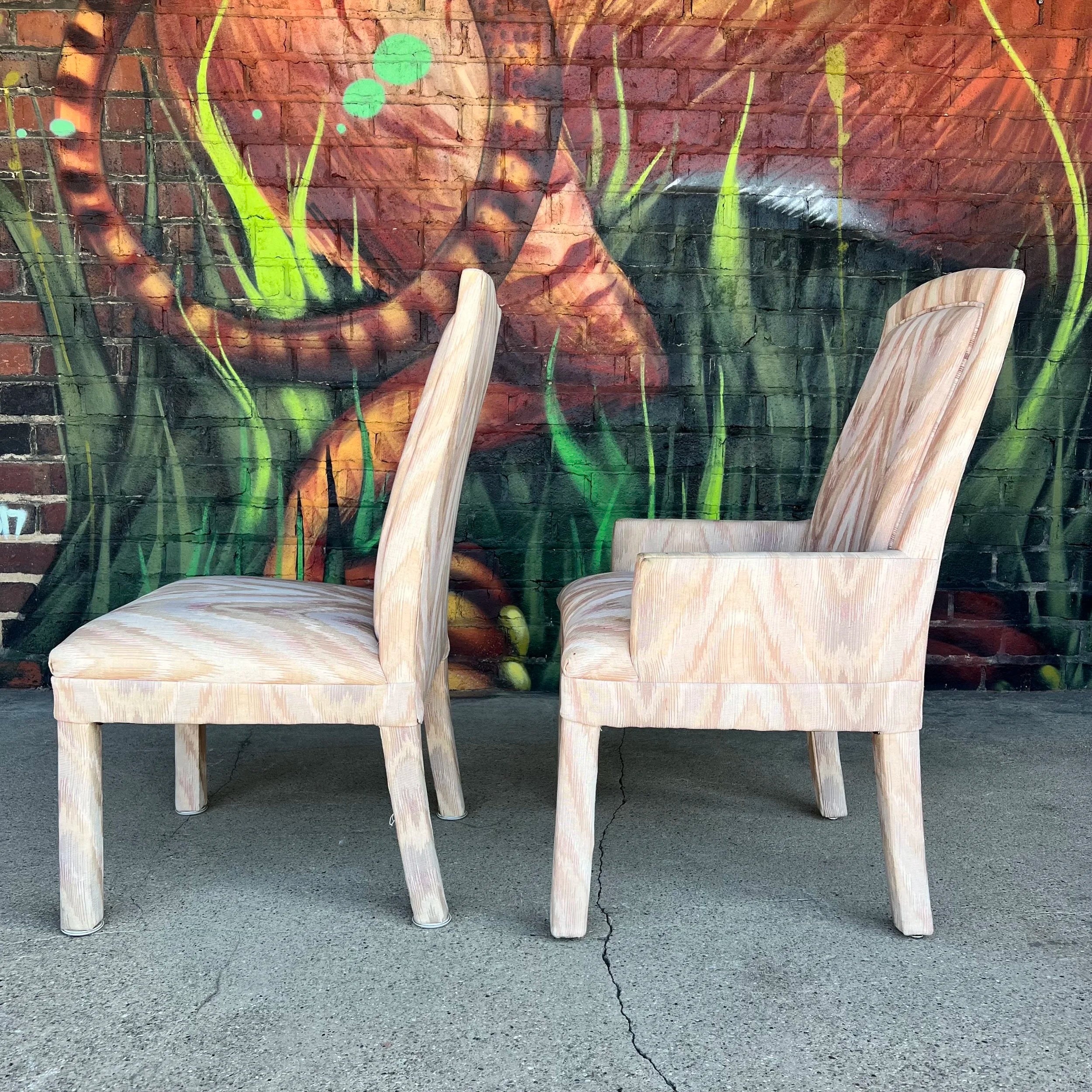 Set of 10 Postmodern Parsons-Style Dining Chairs