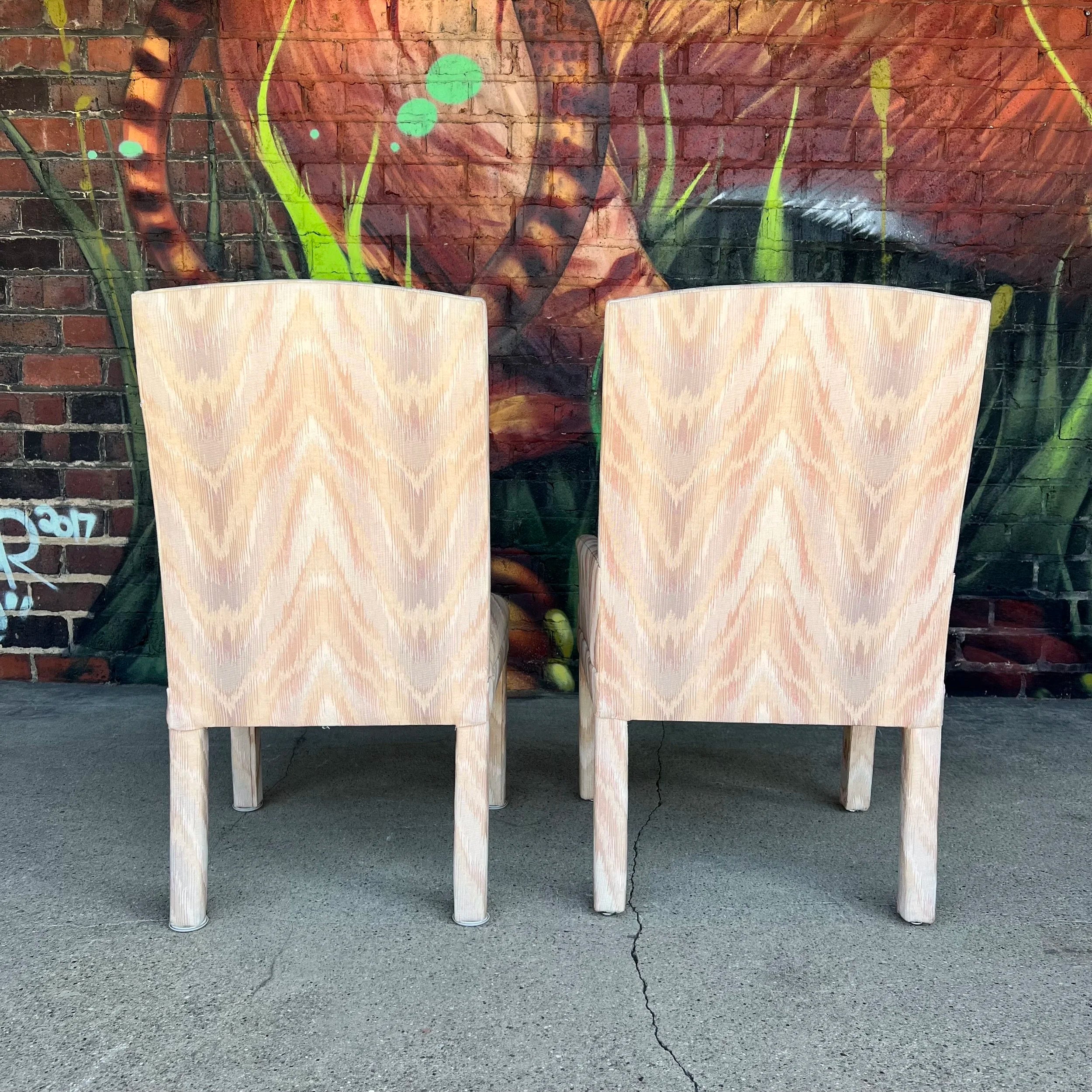 Set of 10 Postmodern Parsons-Style Dining Chairs
