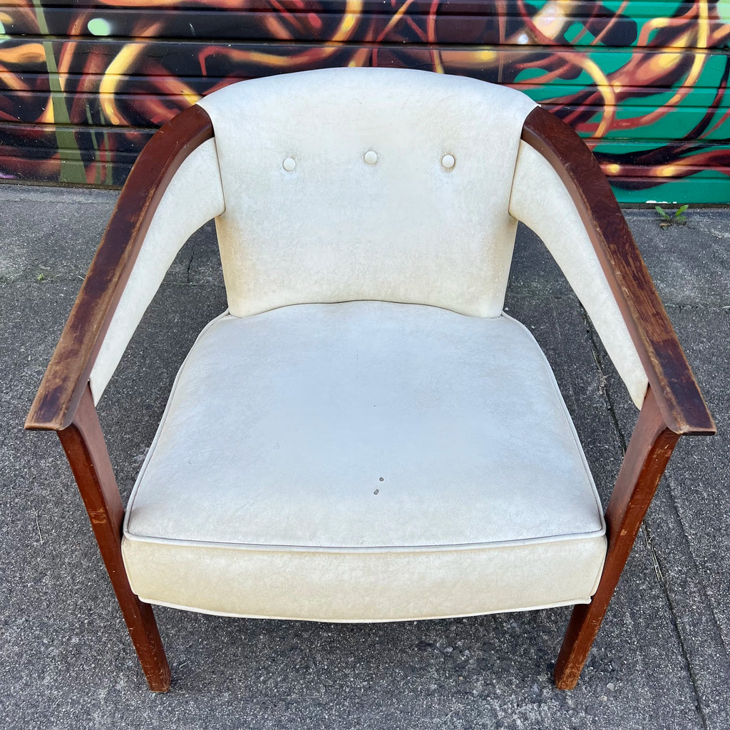 Marden Barrel-Shaped Walnut Occasional Accent Side Chair