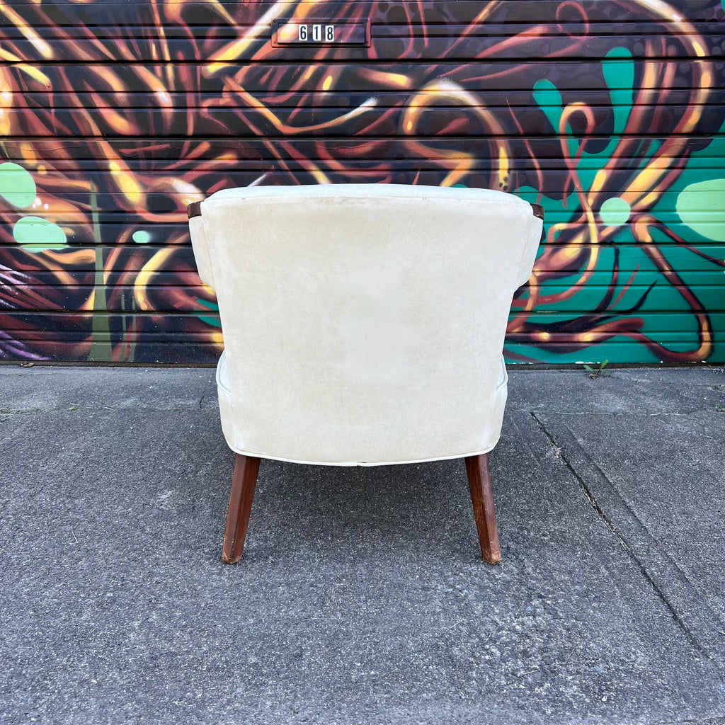 Marden Barrel-Shaped Walnut Occasional Accent Side Chair