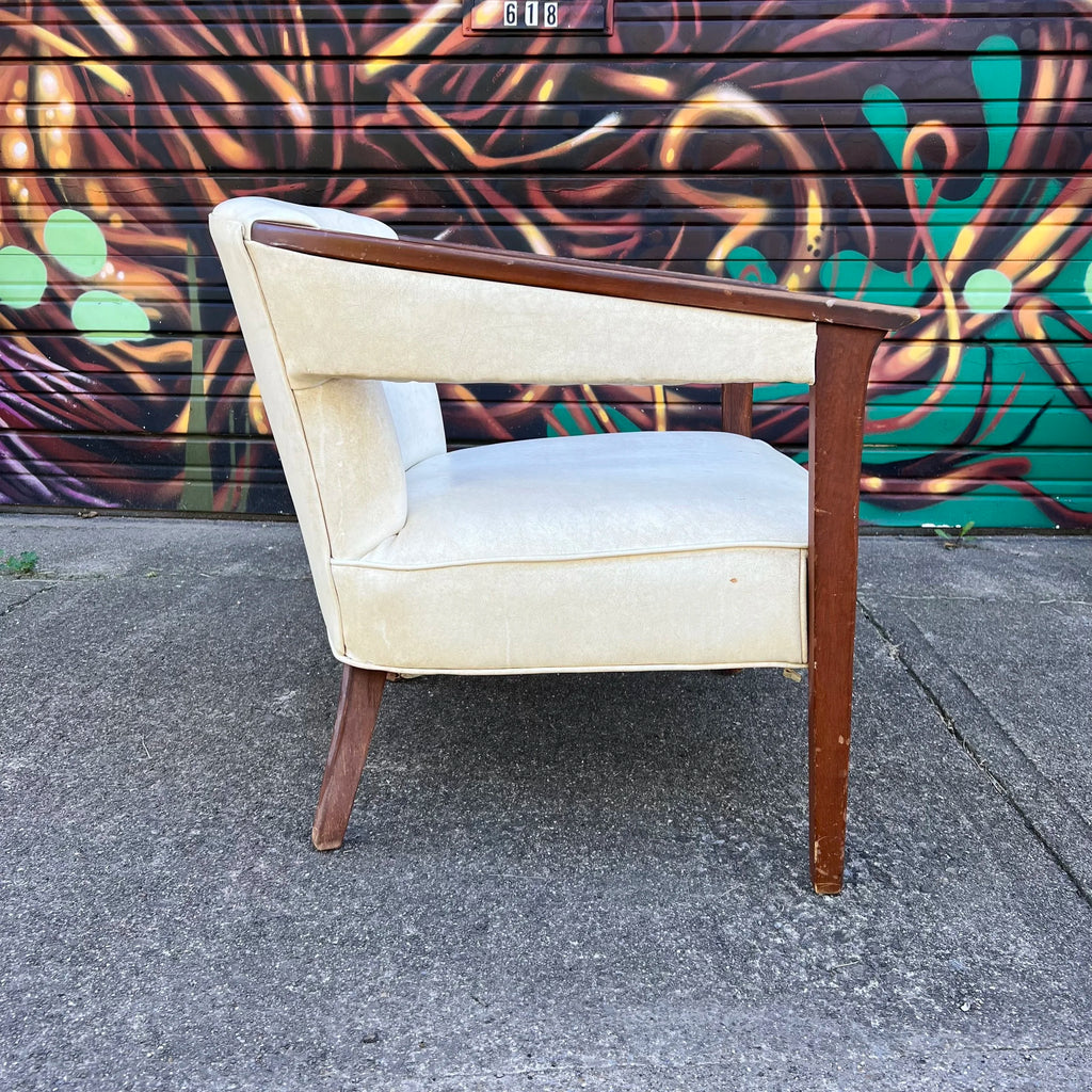 Marden Barrel-Shaped Walnut Occasional Accent Side Chair