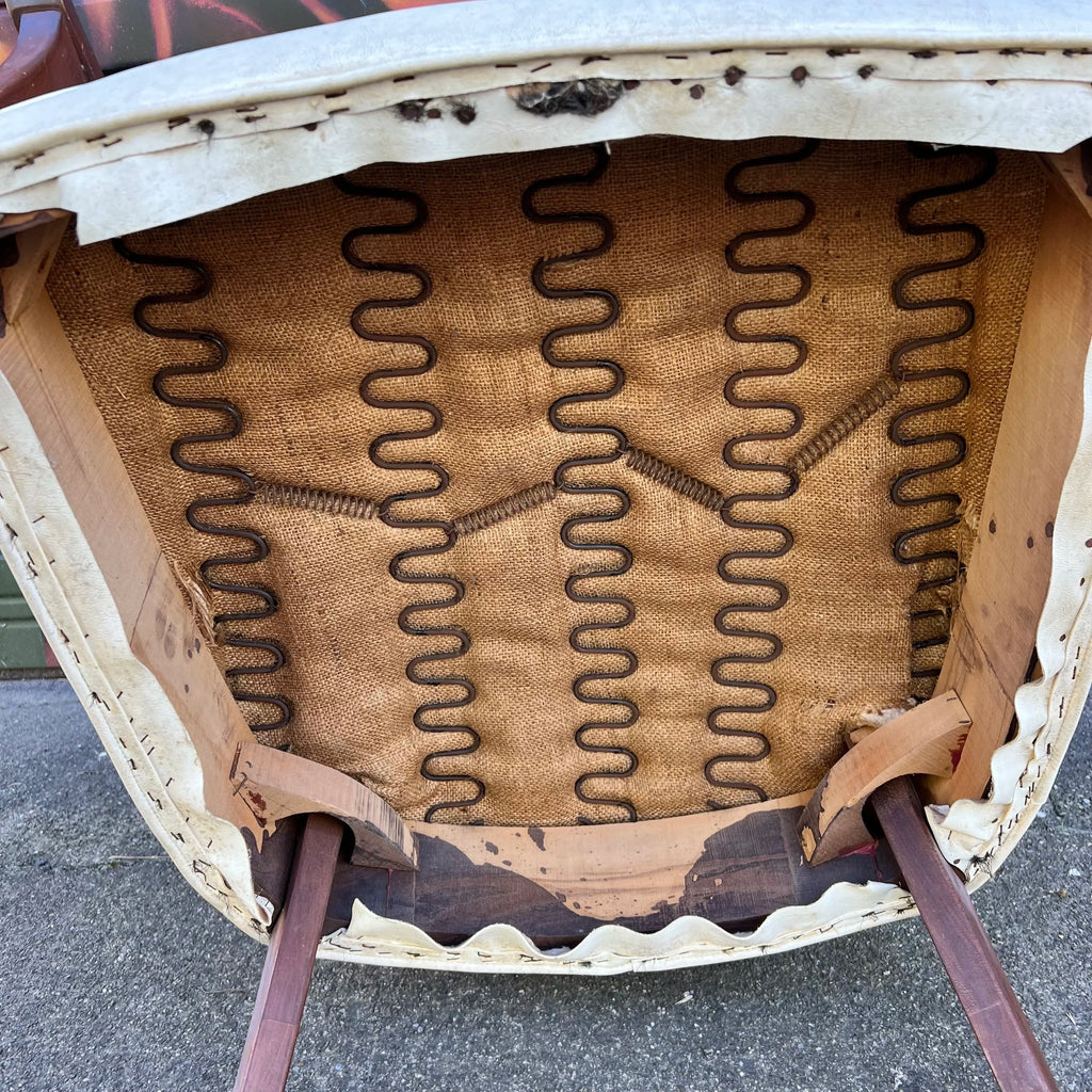 Marden Barrel-Shaped Walnut Occasional Accent Side Chair