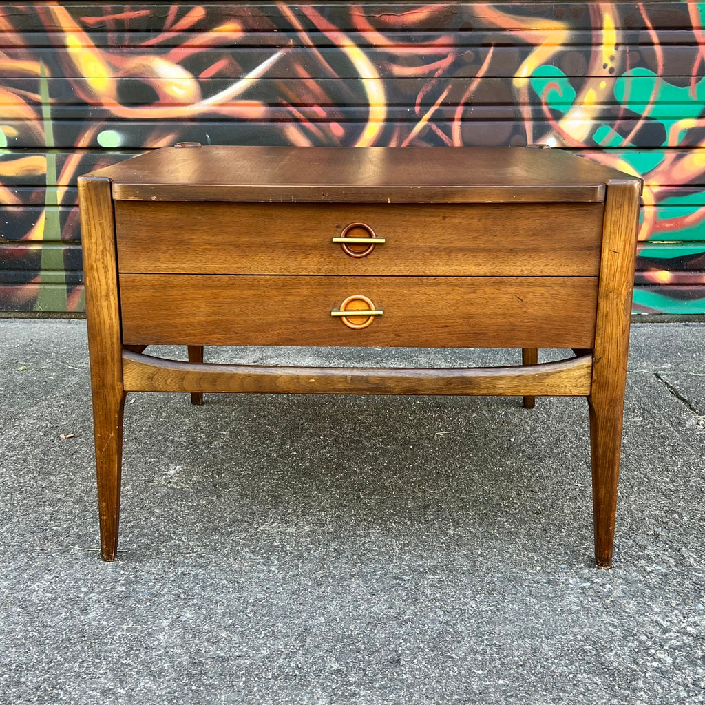 Mid Century Modern Basset Furniture Walnut Side Table