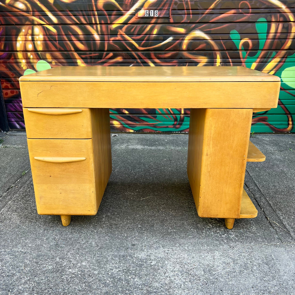 1950s Heywood Wakefield M320 Writing Desk With Bookshelf
