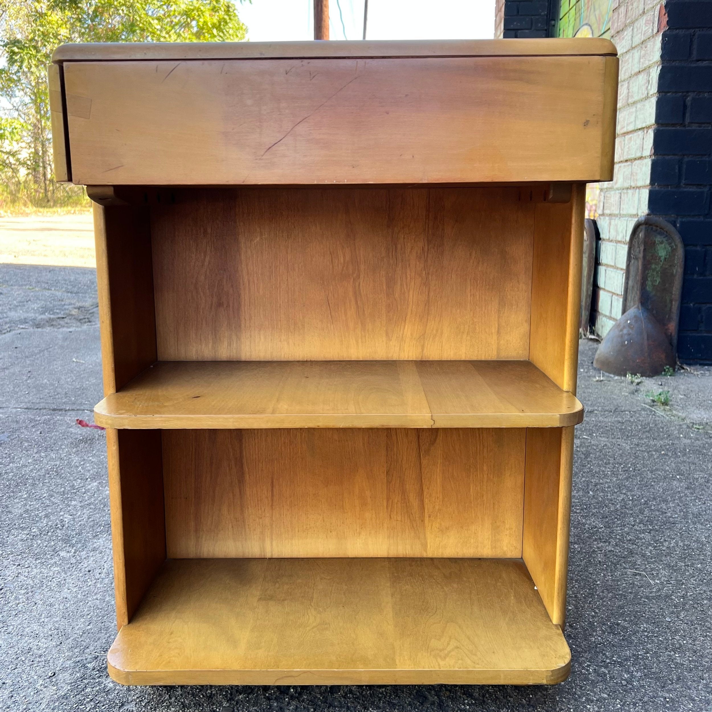 1950s Heywood Wakefield M320 Writing Desk With Bookshelf