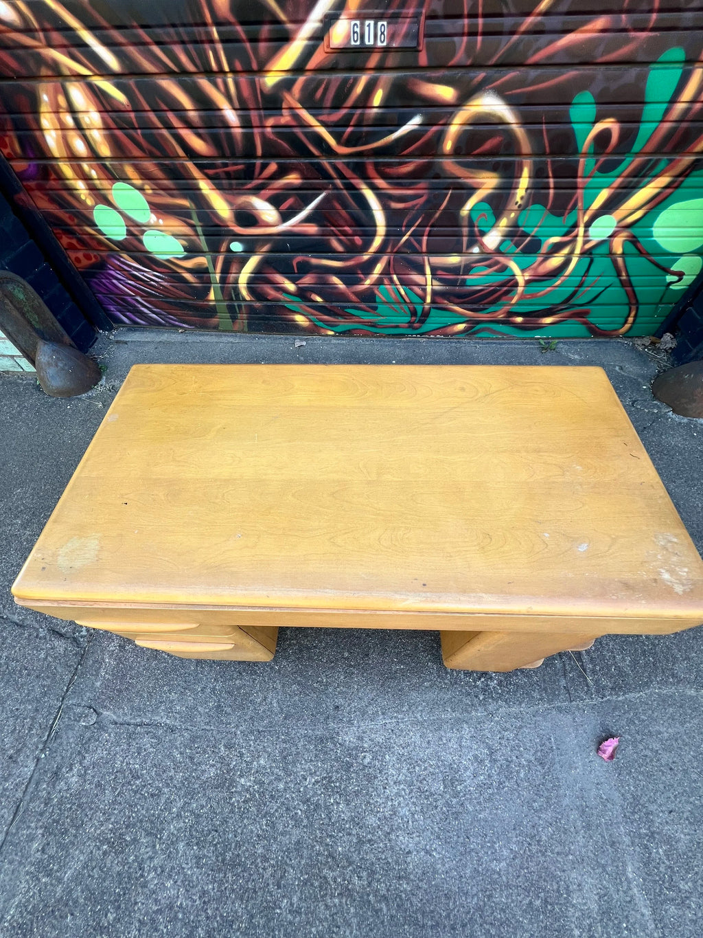 1950s Heywood Wakefield M320 Writing Desk With Bookshelf