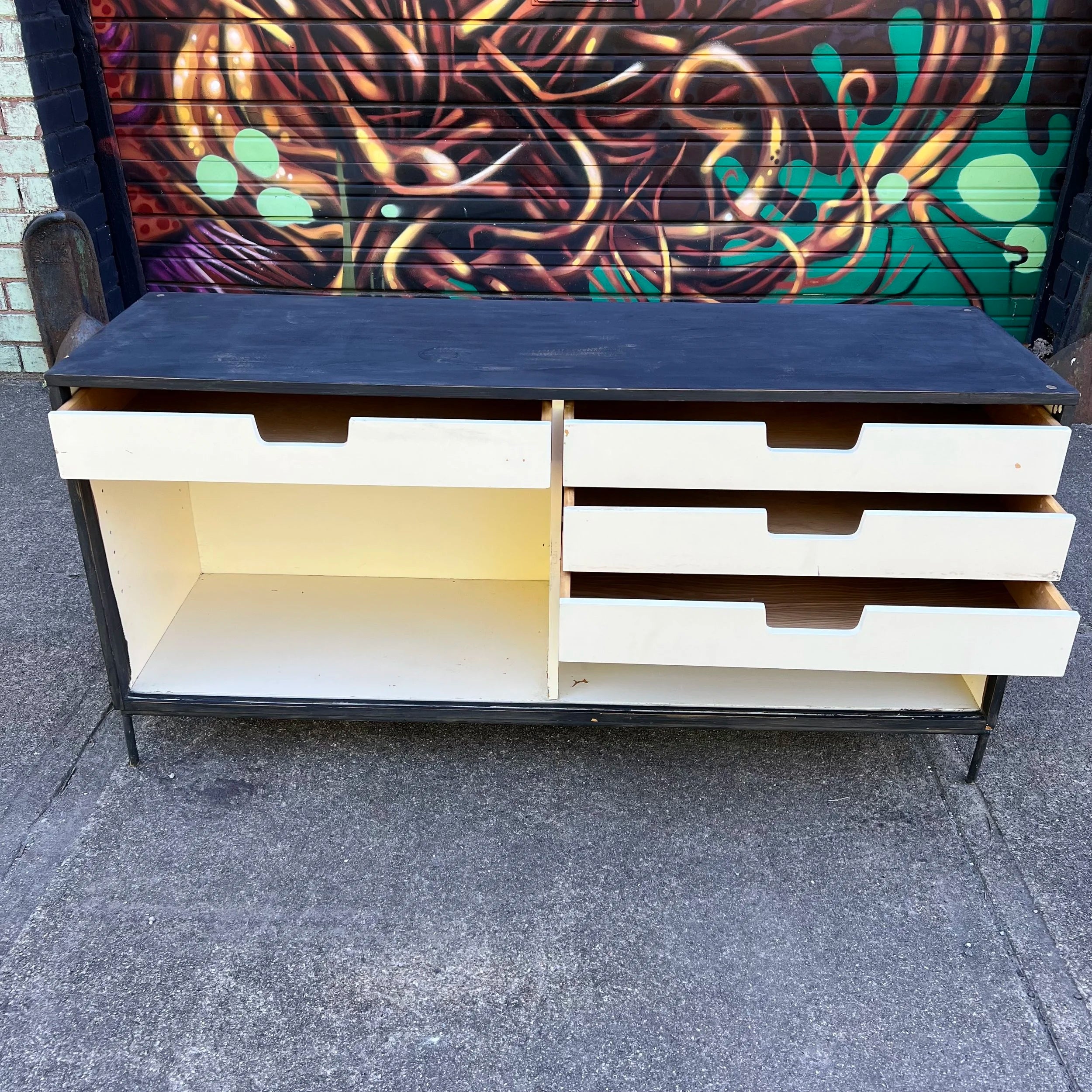 Paul McCobb for Planner Group Credenza With Iron Legs Winchendon Early Piece