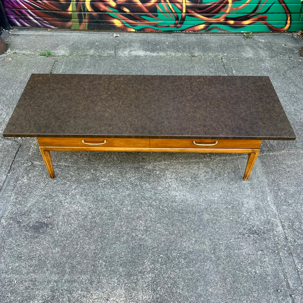 Mid Century Modern Walnut and Laminate Top Coffee Table