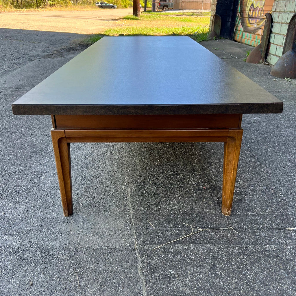 Mid Century Modern Walnut and Laminate Top Coffee Table