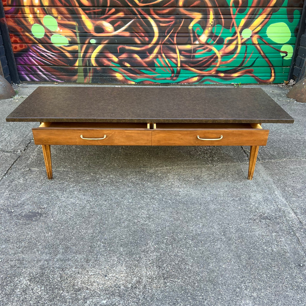 Mid Century Modern Walnut and Laminate Top Coffee Table