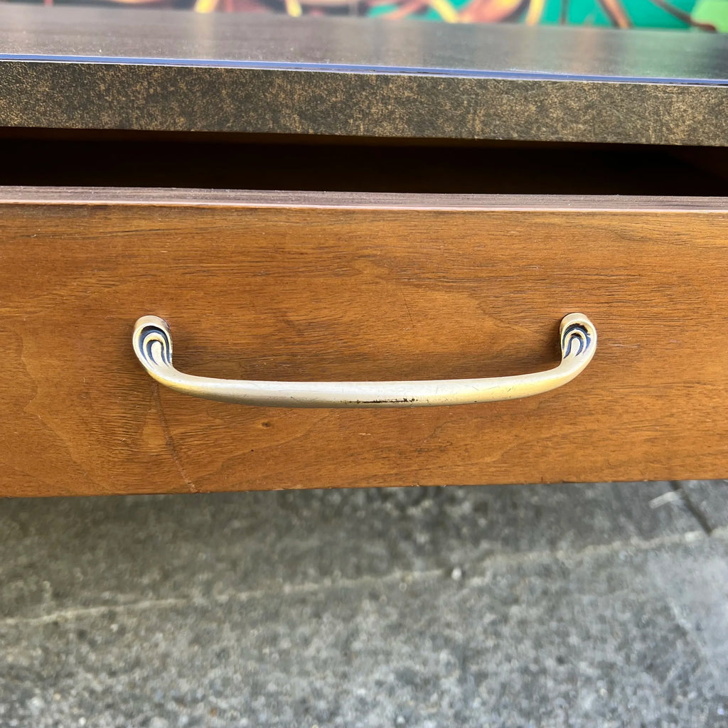 Mid Century Modern Walnut and Laminate Top Coffee Table
