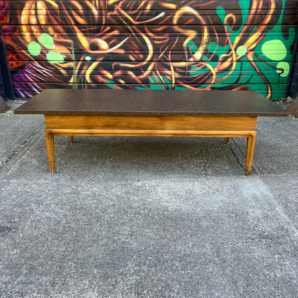 Mid Century Modern Walnut and Laminate Top Coffee Table
