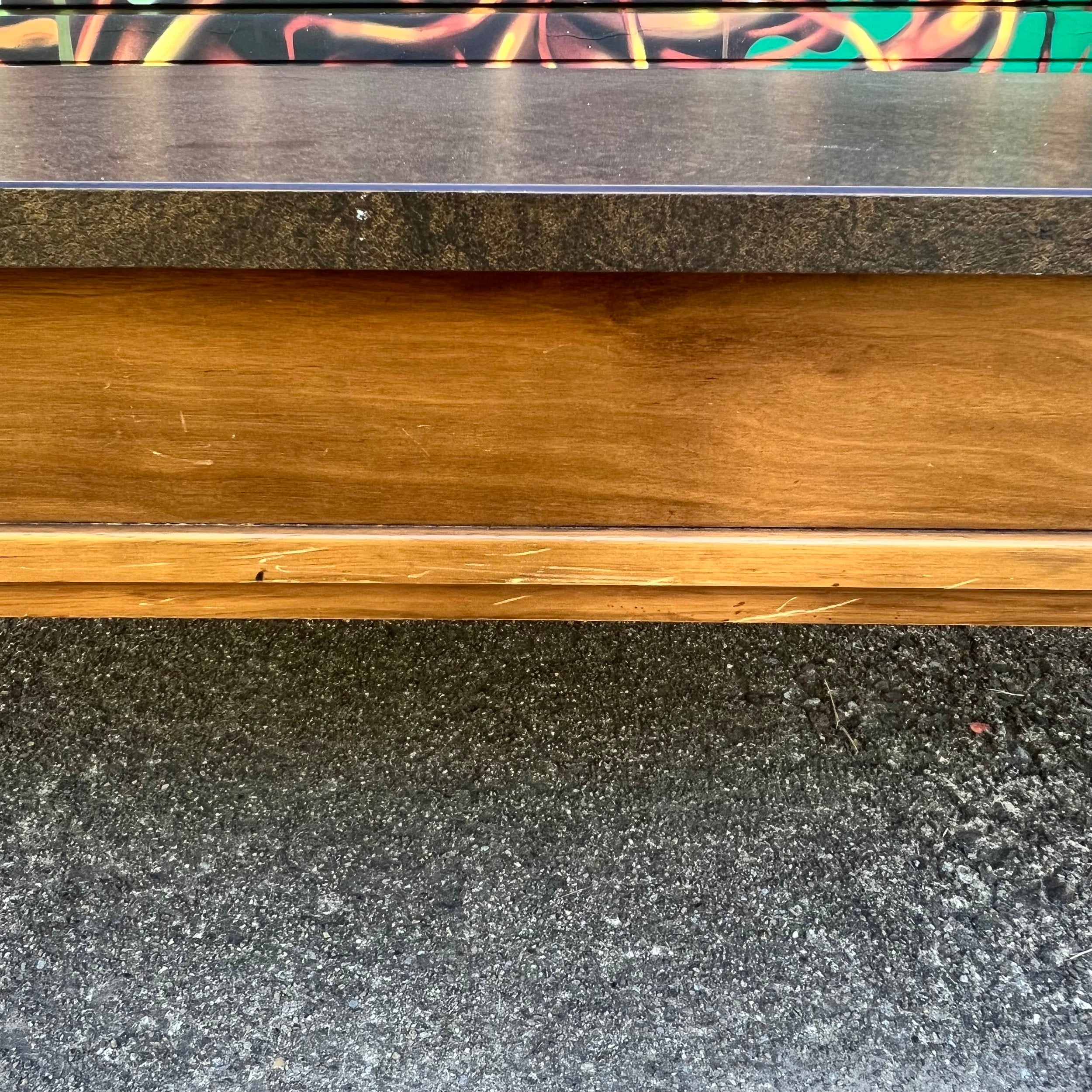 Mid Century Modern Walnut and Laminate Top Coffee Table