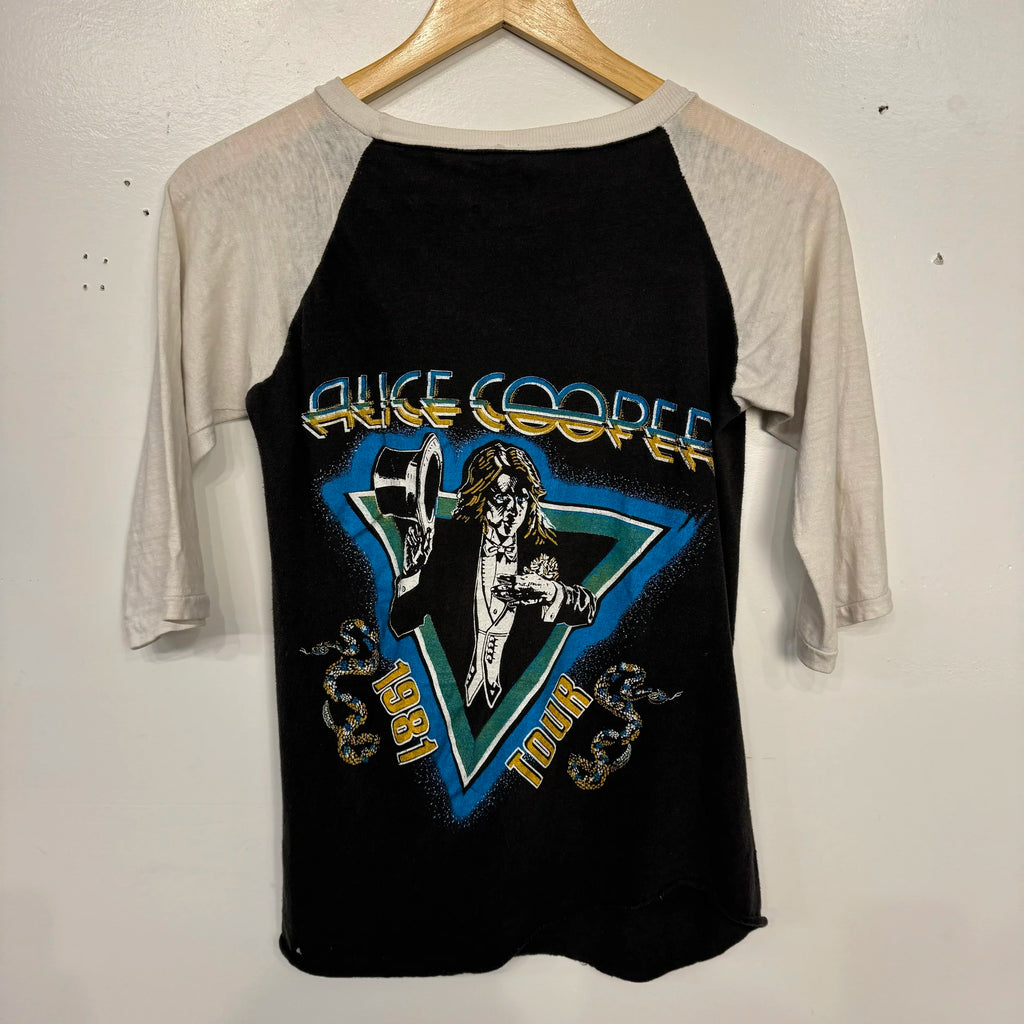 Alice Cooper in Concert 1981 Tour Raglan Tee Size S/M