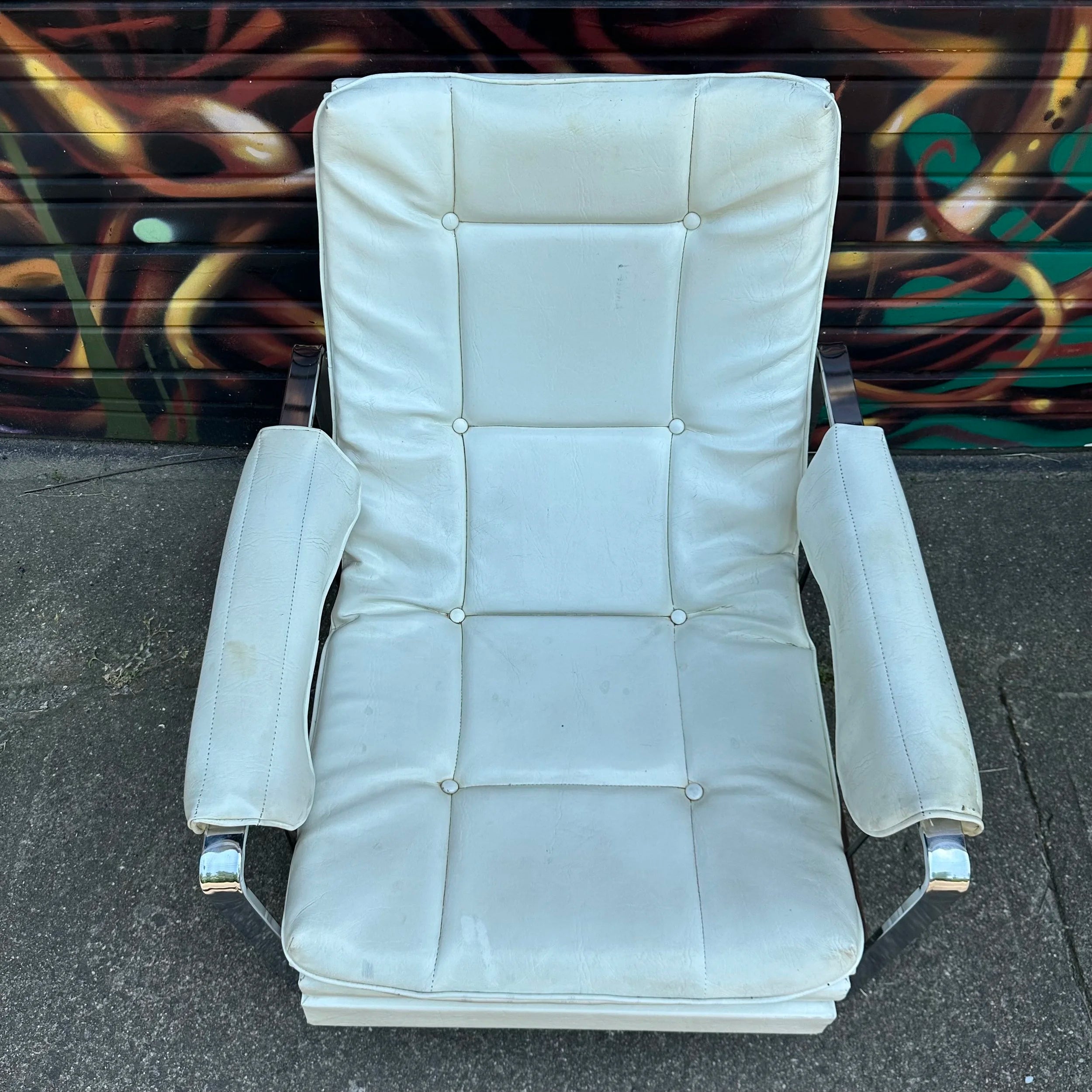 Milo Baughman Style Glider Chair Mid-Century Modern