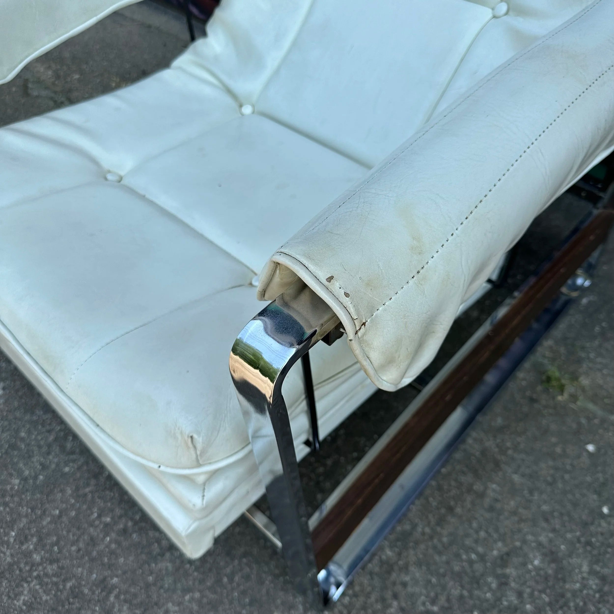 Milo Baughman Style Glider Chair Mid-Century Modern