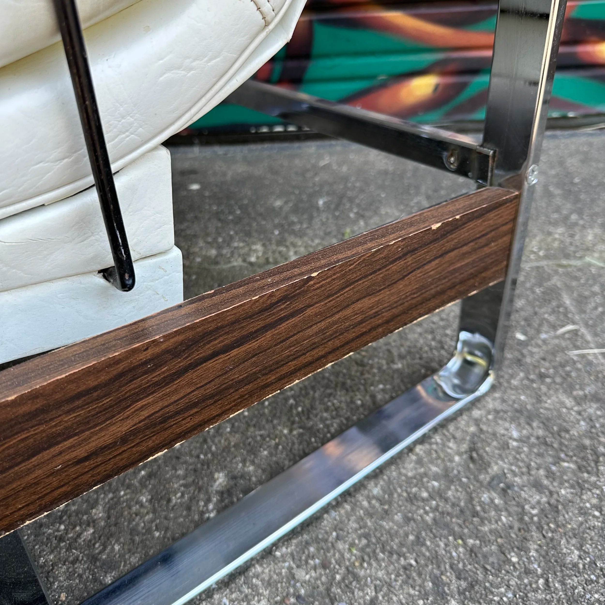 Milo Baughman Style Glider Chair Mid-Century Modern