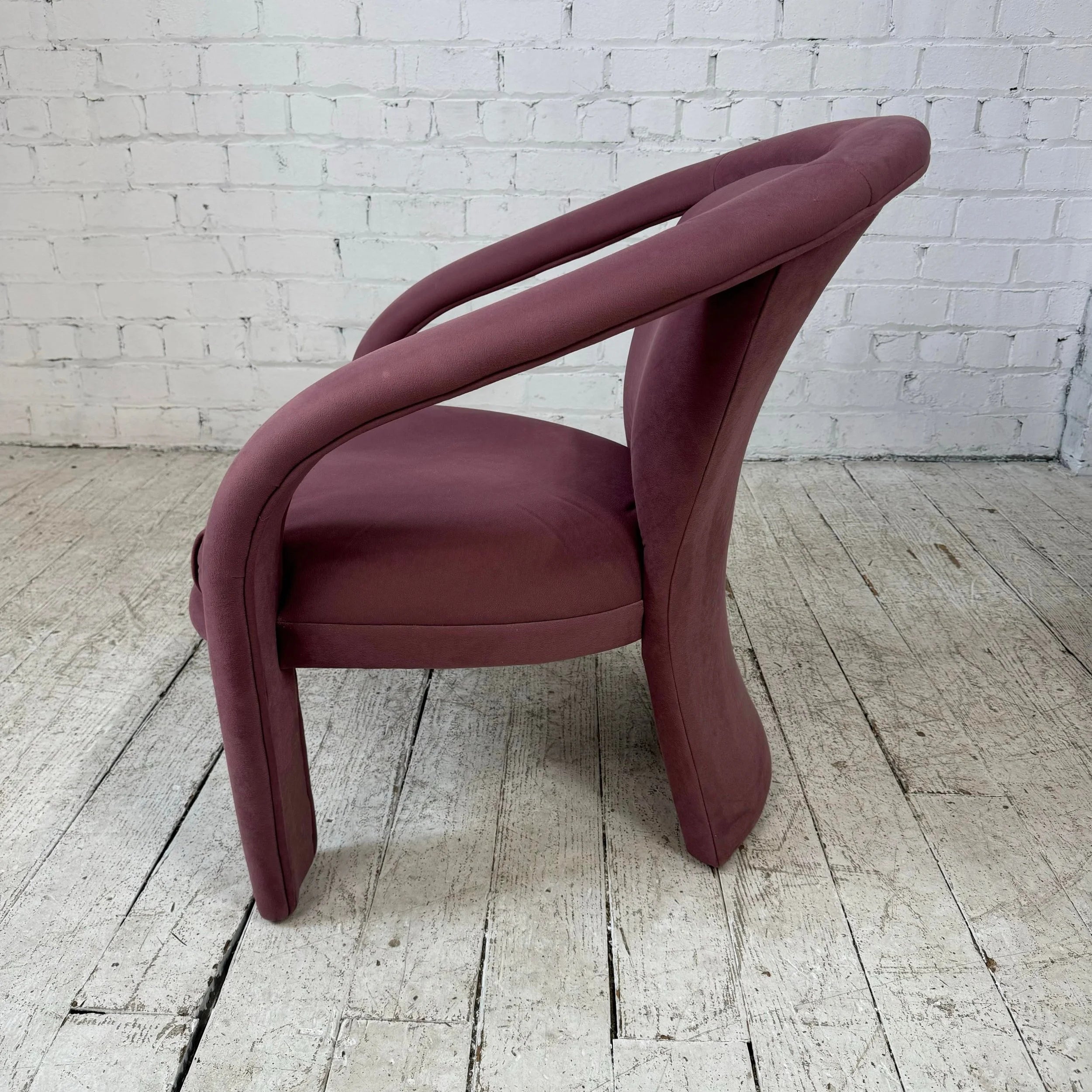 Pair of Pink Kagan Style Lounge 3 Leg Chairs by Carsons