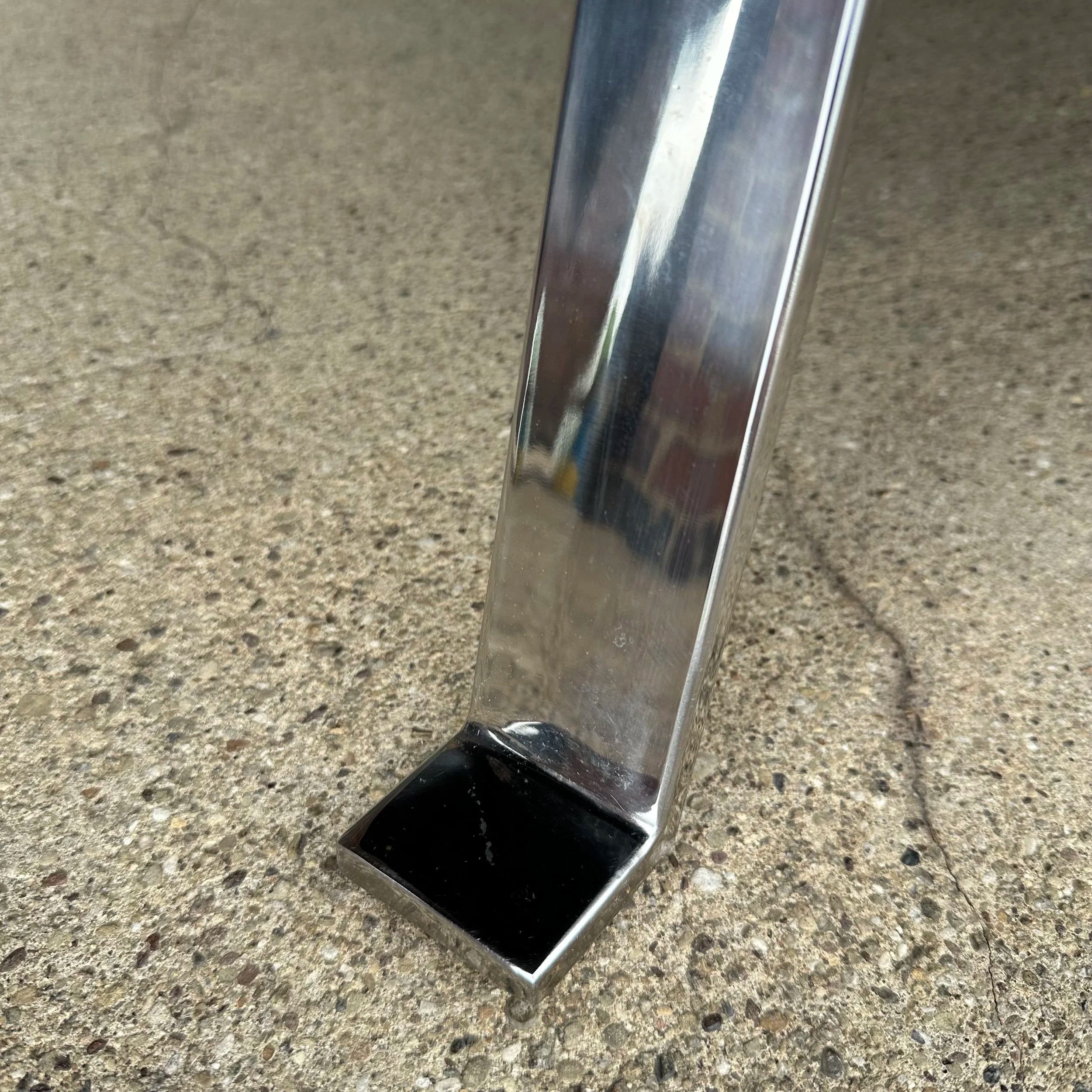Italian Modernist Aluminum and Black Glass Coffee Table