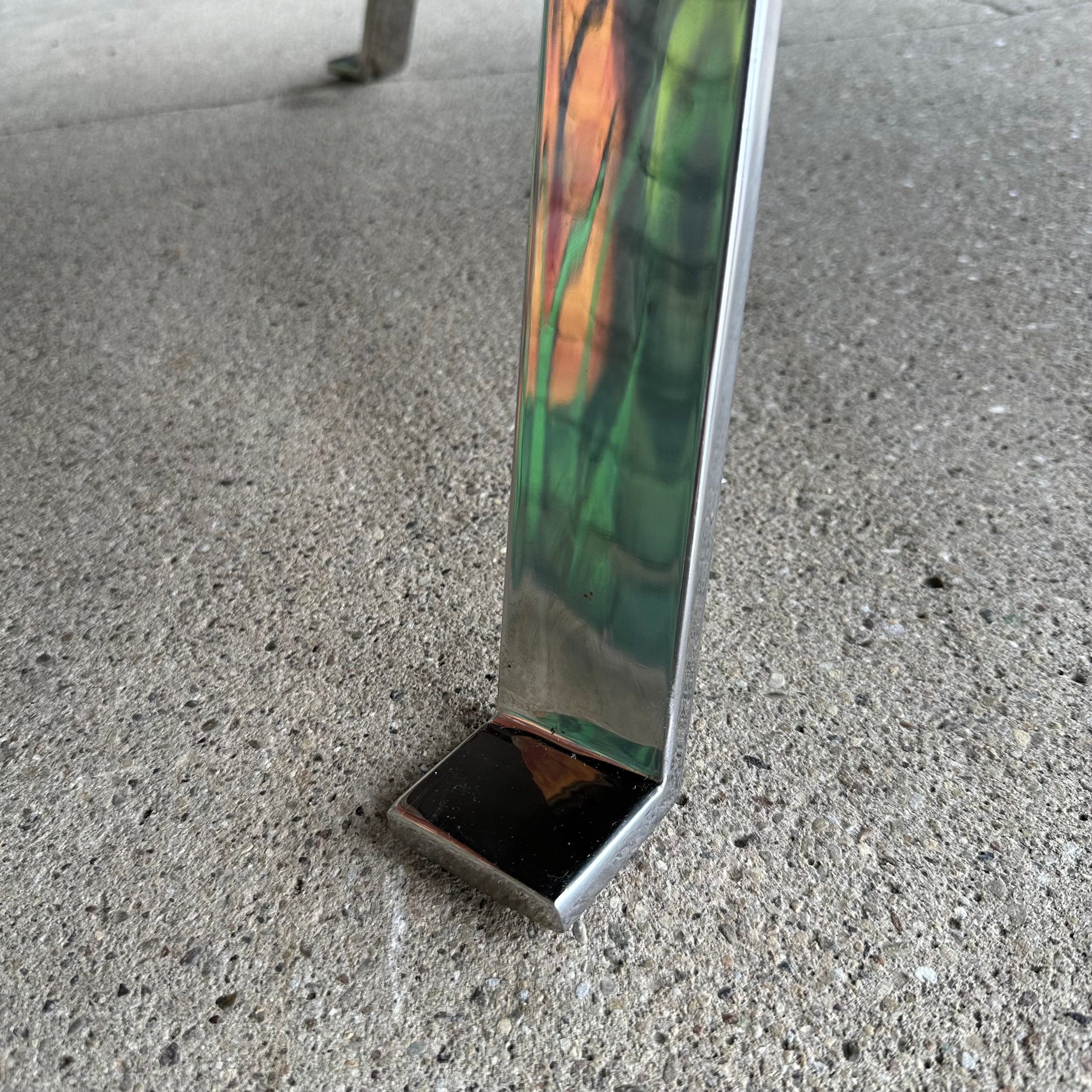 Italian Modernist Aluminum and Black Glass Coffee Table