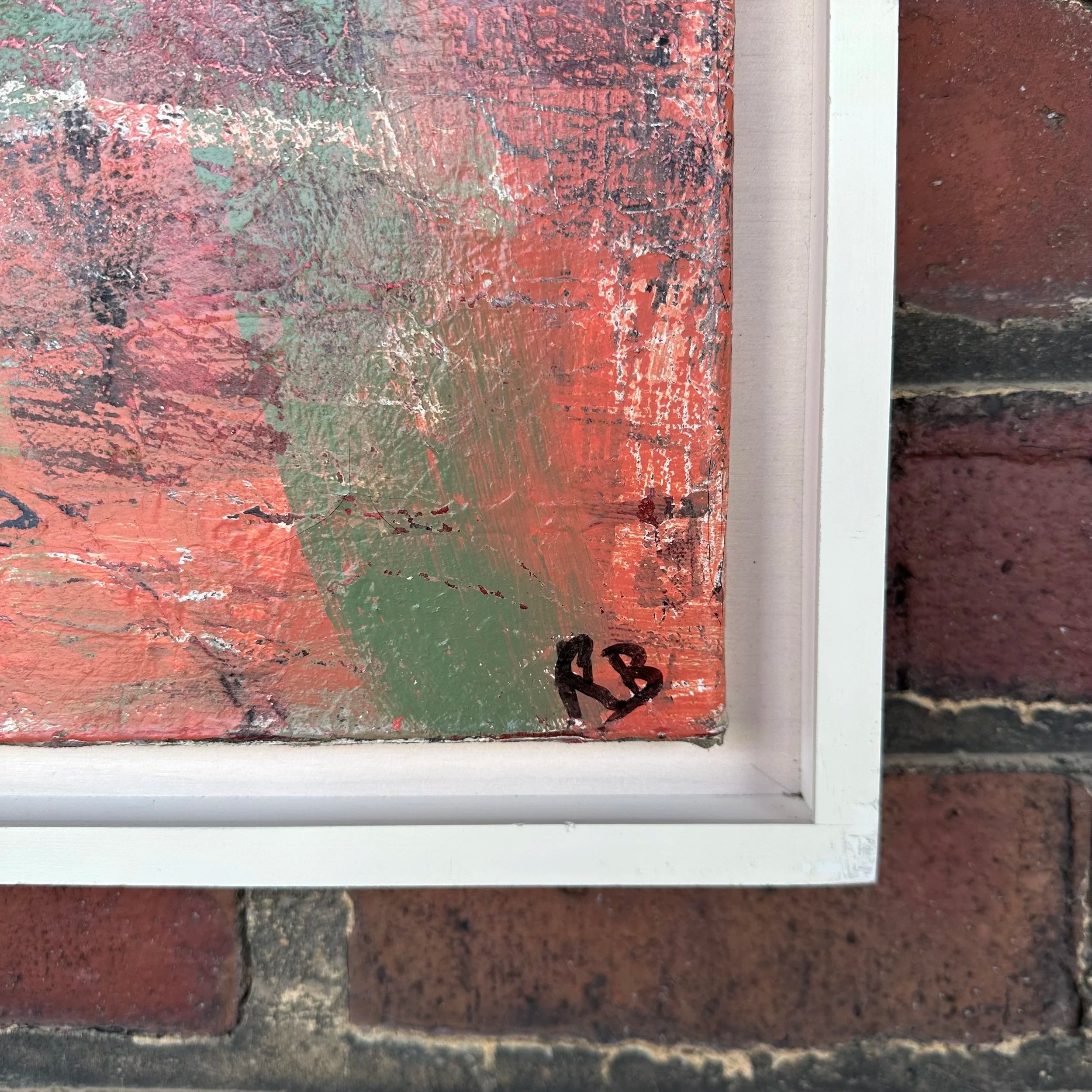 Abstract Painting Signed “Rb” Midcentury Modern