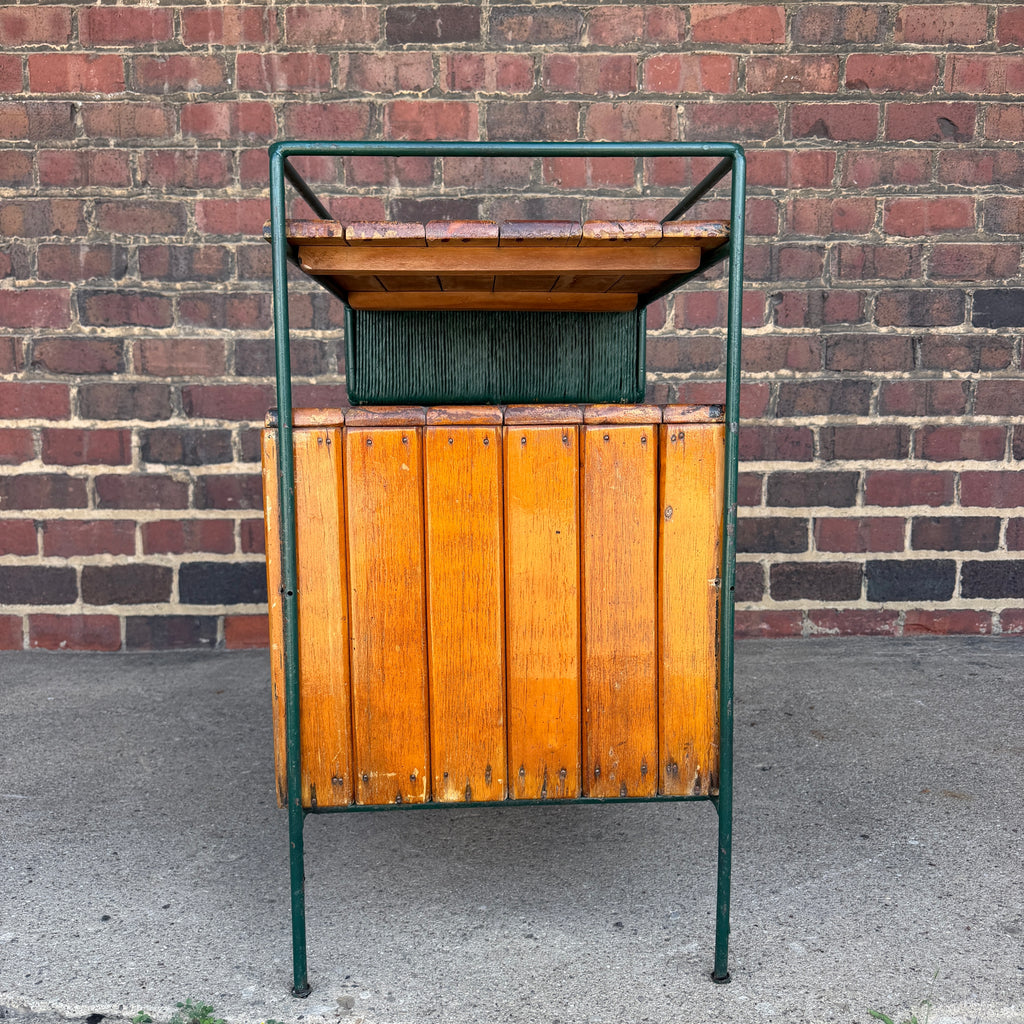 Arthur Umanoff Outdoor Iron Bar Cart Mid Century Modern