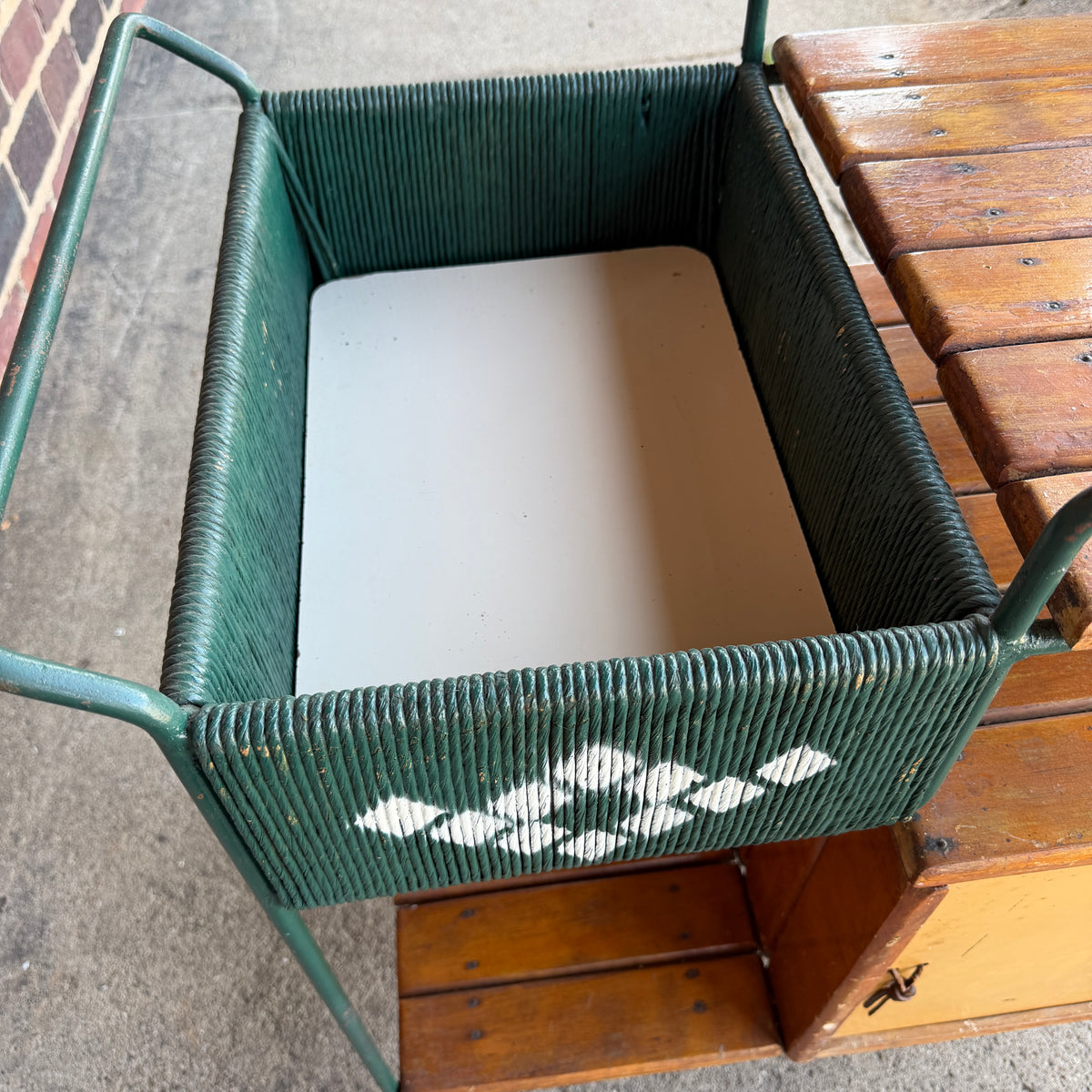 Arthur Umanoff Outdoor Iron Bar Cart Mid Century Modern