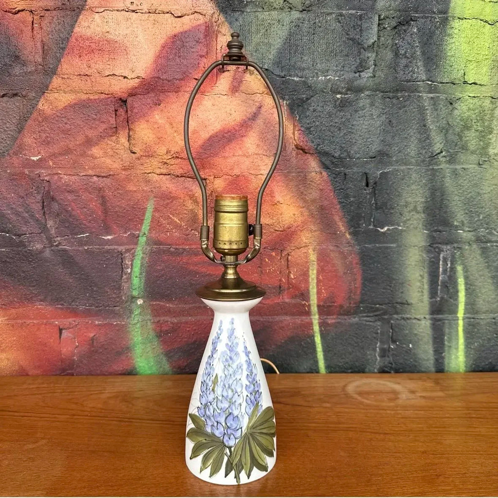 Royal Copenhagen Petite Hand Painted Floral Table Lamp