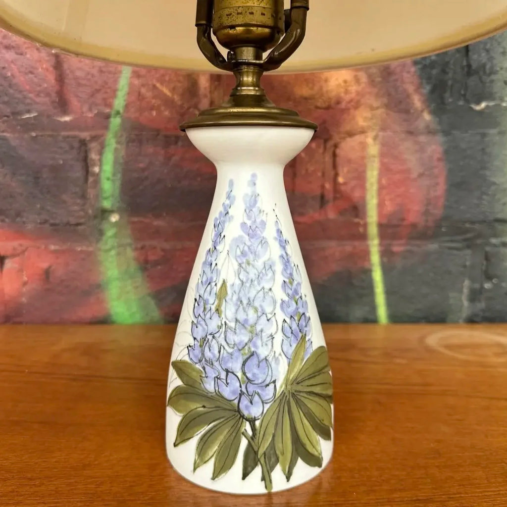 Royal Copenhagen Petite Hand Painted Floral Table Lamp