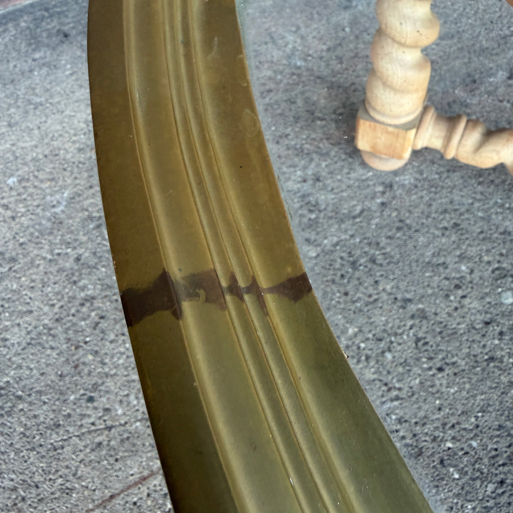 Baker Furniture Brass Glass and Oak Barley Twist Regency Coffee Table