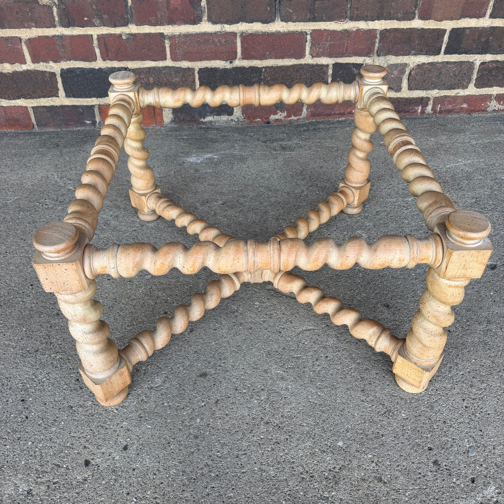 Baker Furniture Brass Glass and Oak Barley Twist Regency Coffee Table