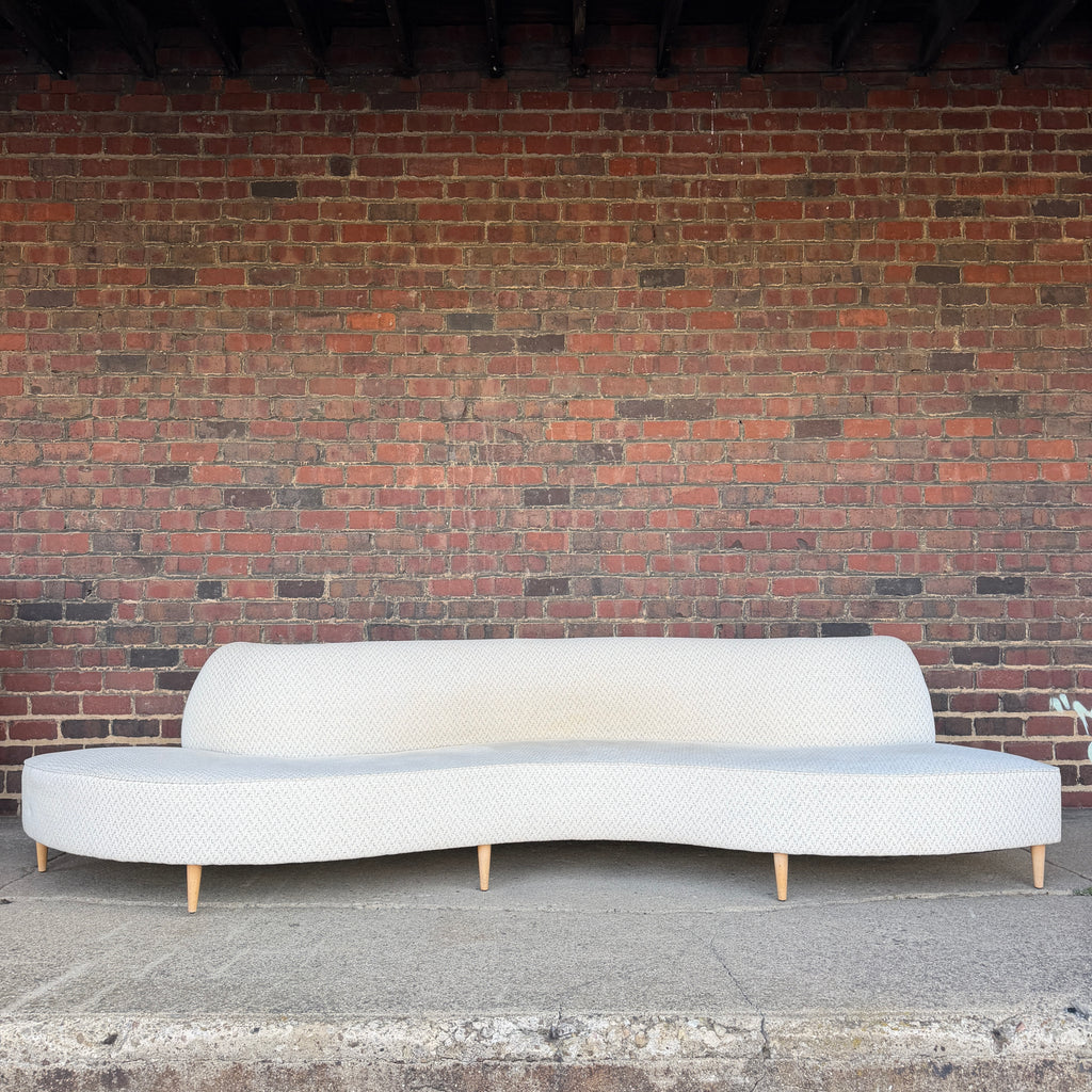 Custom Curved Mid Century Sofa