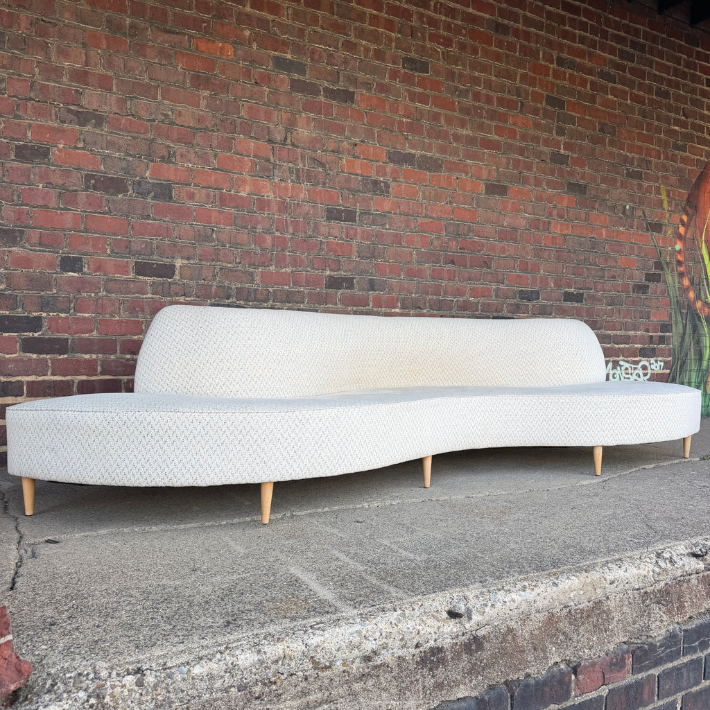 Custom Curved Mid Century Sofa