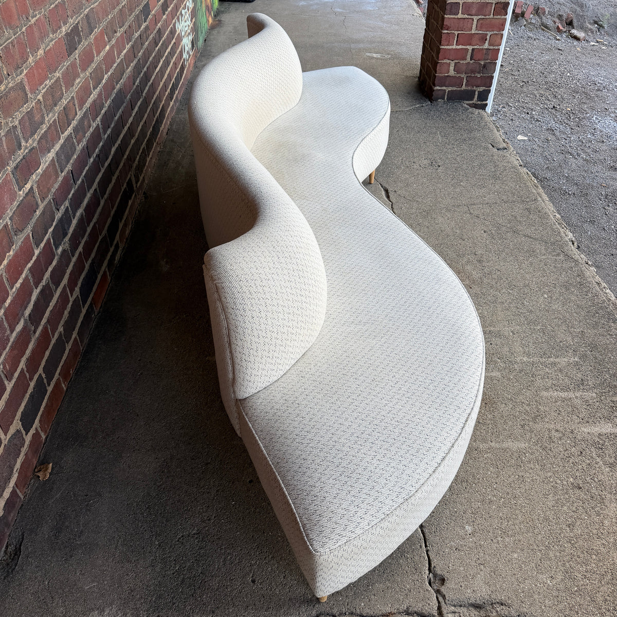 Custom Curved Mid Century Sofa