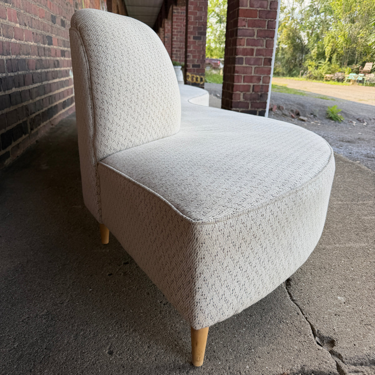 Custom Curved Mid Century Sofa