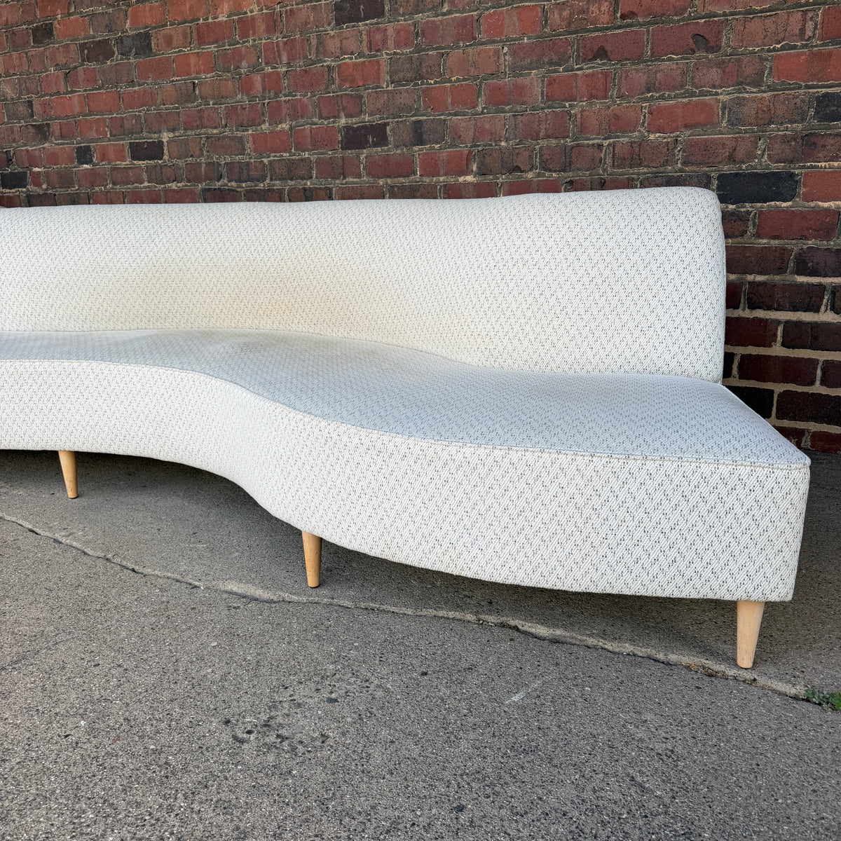 Custom Curved Mid Century Sofa