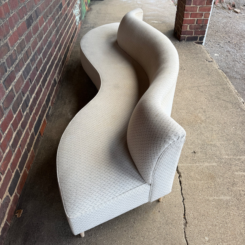 Custom Curved Mid Century Sofa
